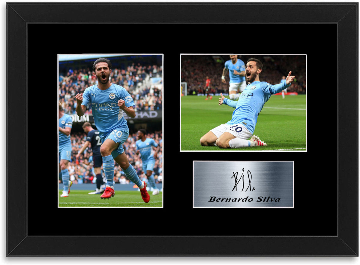 Bernardo Silva Man City Player A4 Signed Photo Display Mount Gift Framed Poster