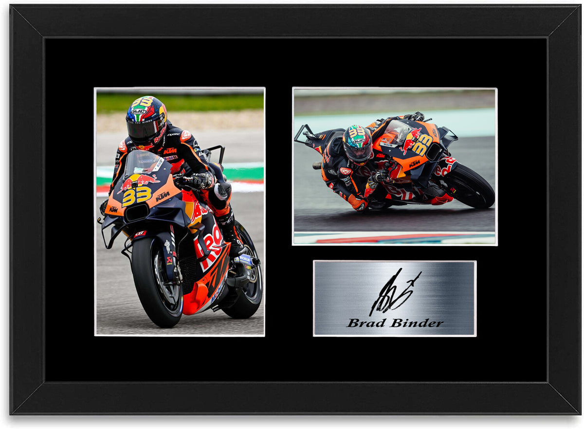 Brad Binder Motorcycle Racer Poster Signed Photo Display Mount A4