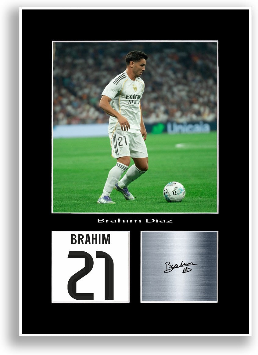 Brahim Diaz Football Player Poster Signed Print Photo A4 Wall Art Gift Idea