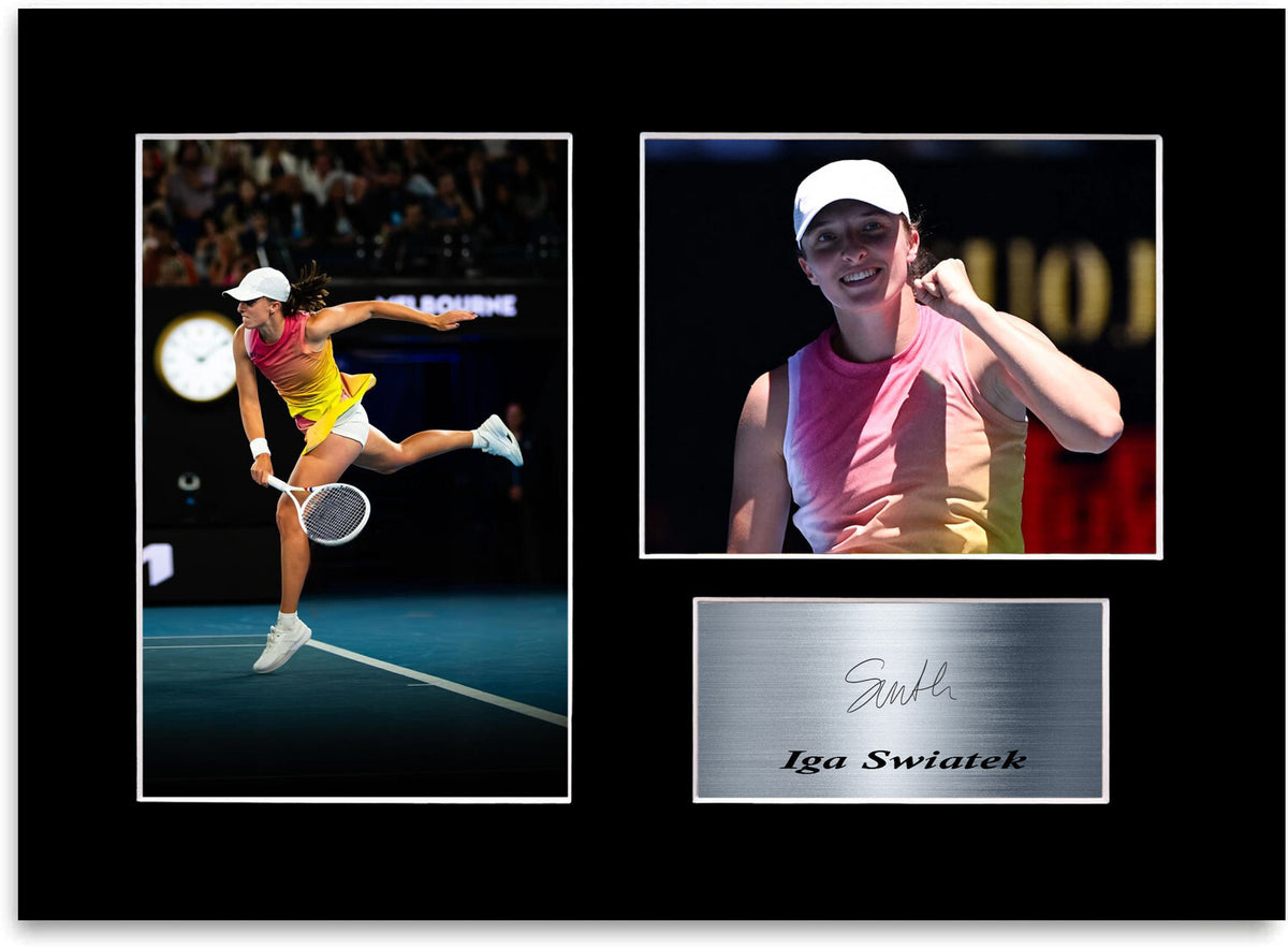Iga Swiatek 2025 Tennis Player mounted display by LJW Prints