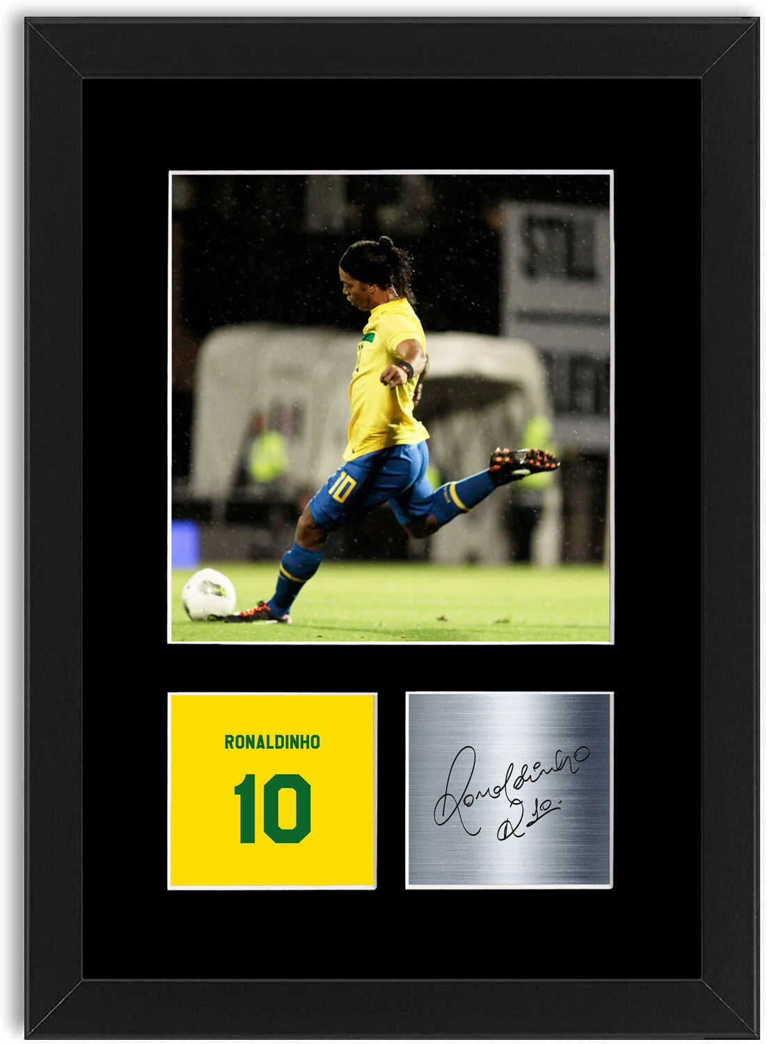 Ronaldinho Football Player Brazil framed print by LJW Prints