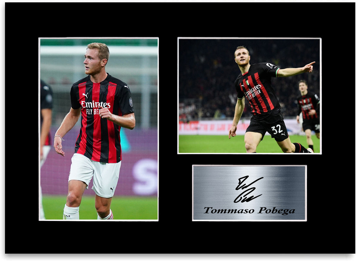 Tommaso Pobega Milan Football Player mounted display by LJW Prints