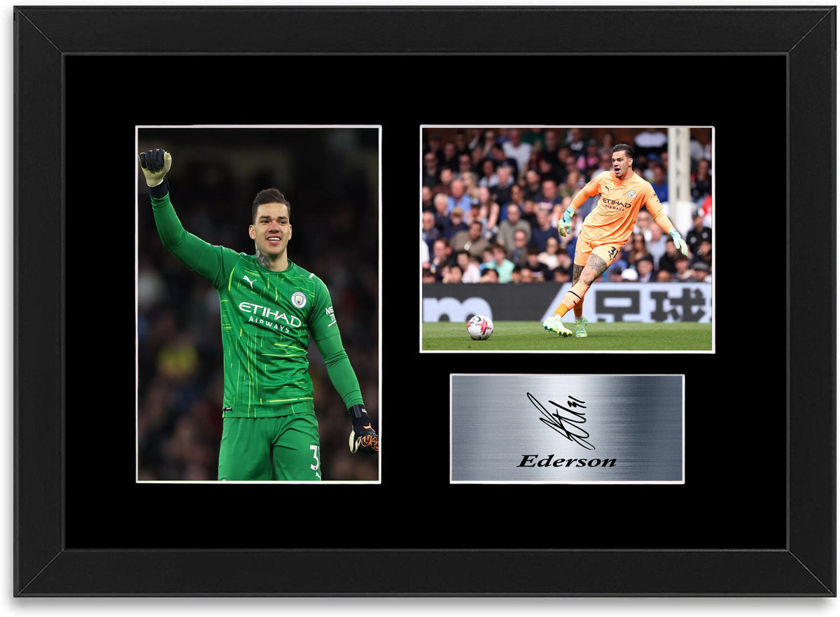 Ederson Man City Player A4 Signed Photo Display Mount Gift Framed Poster