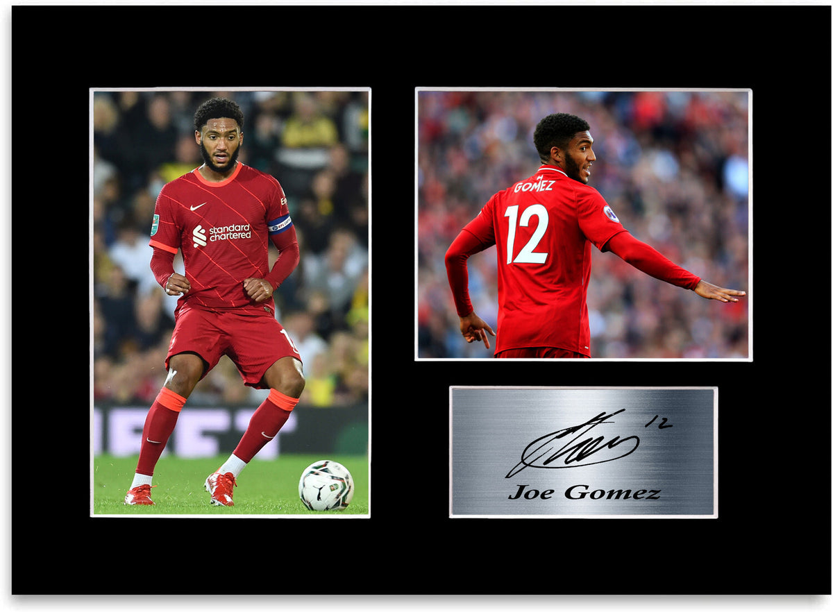 Joe Gomez Liverpool Player mounted display by LJW Prints