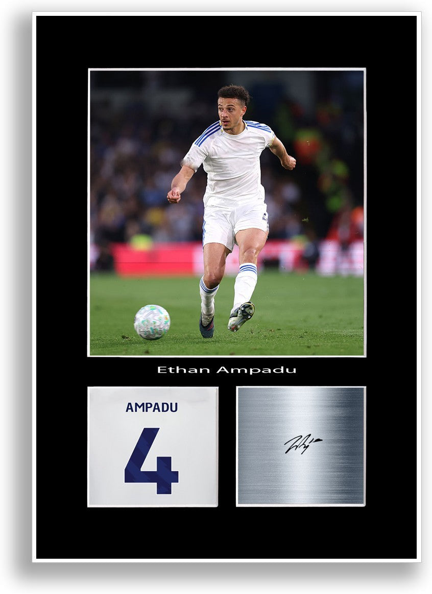 Ethan Ampadu Football Player Leeds Poster Signed Print Photo Wall Art A4