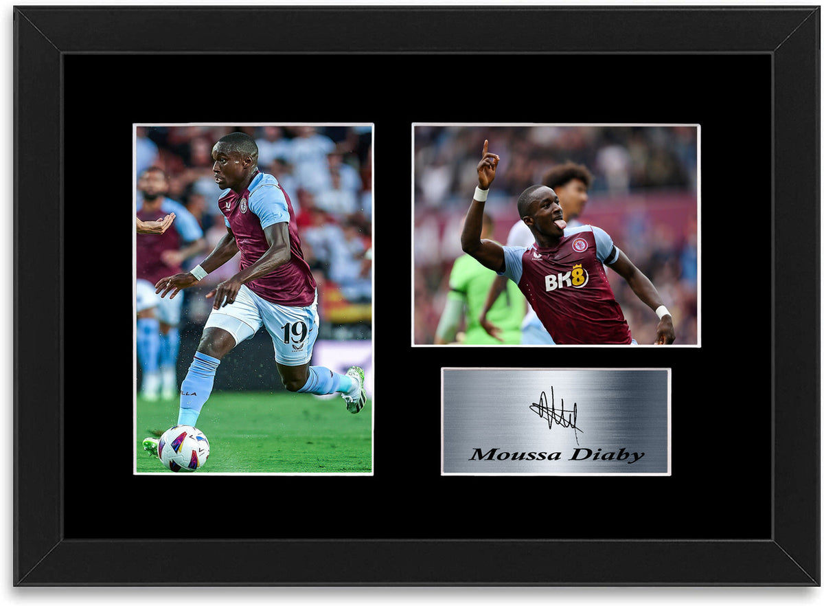 Mousa Diaby Aston Villa Player framed print by LJW Prints