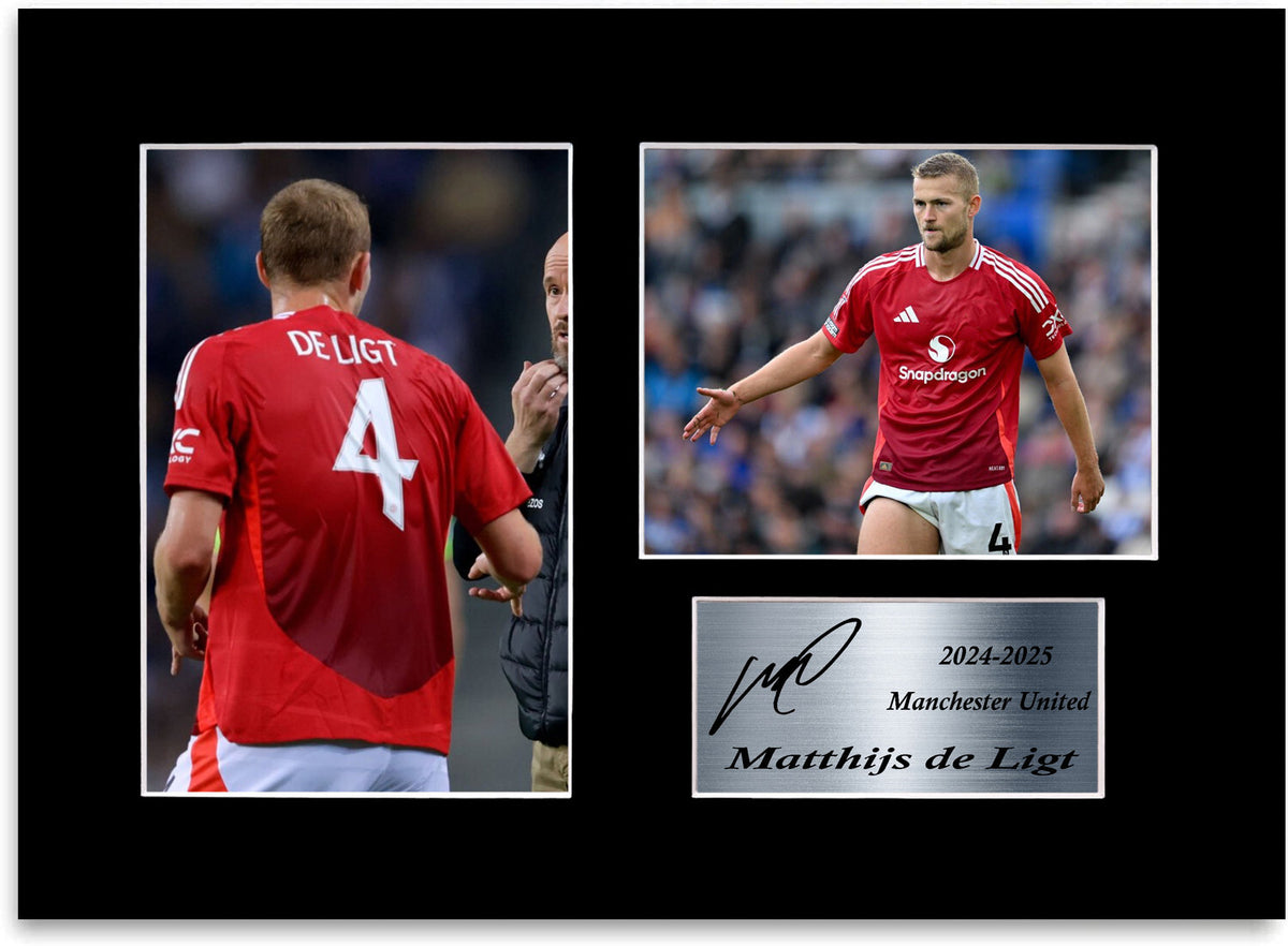 Matthijs de Ligt Man United Player mounted display by LJW Prints