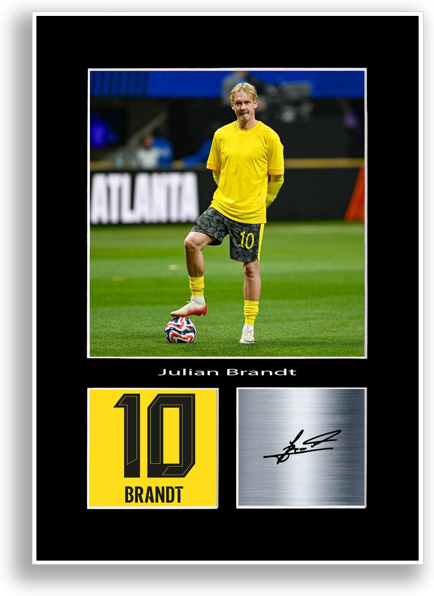 Julian Brandt Football Player Poster Signed Print Photo A4 Wall Art Gift Idea