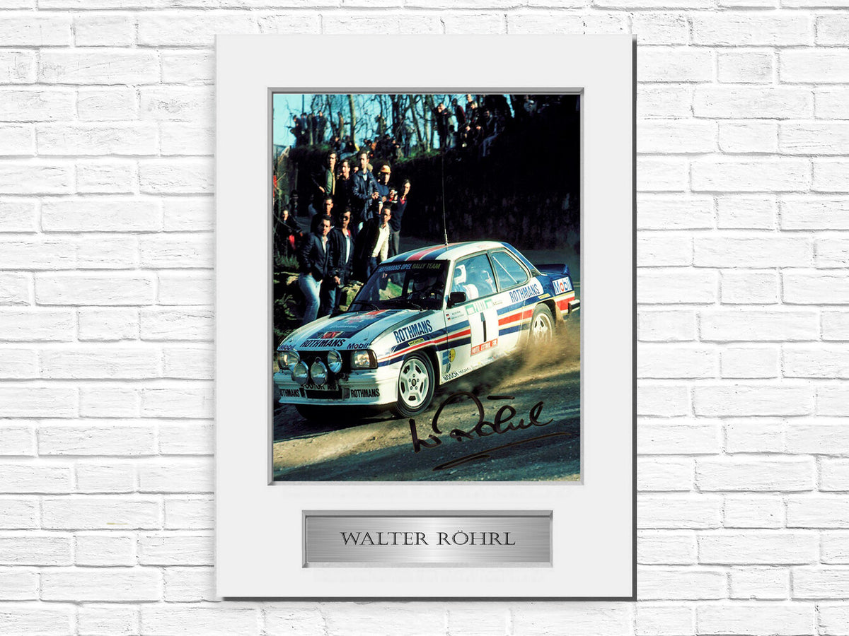 Walter Rohrl World Rally Champion 1980 Signed Photo Display Mount A4 