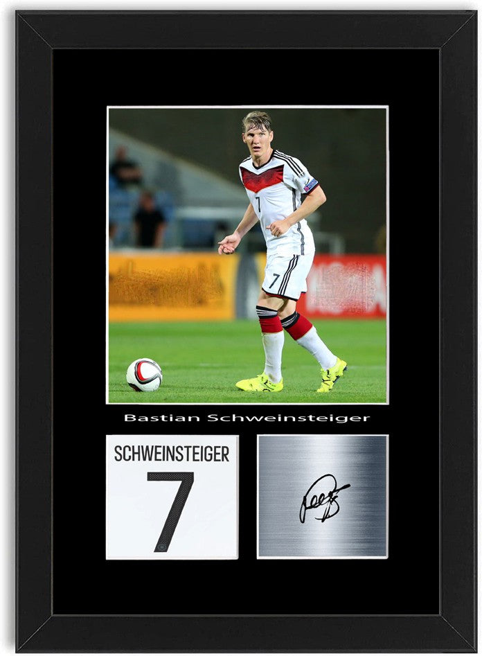 Bastian Schweinsteiger Football Player Poster Signed Print Photo Wall Art Framed