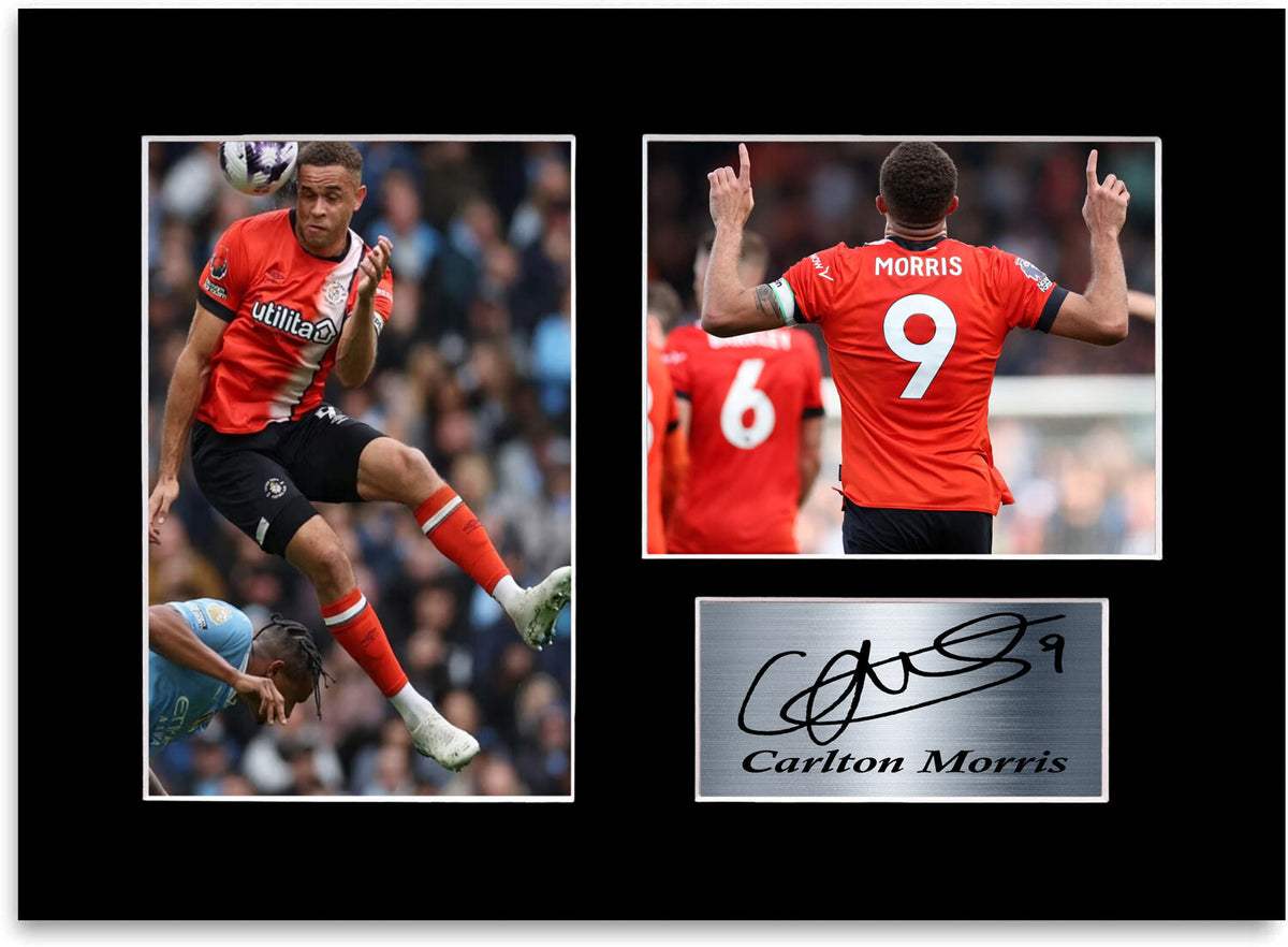 Carlton Morris Luton Player framed print by LJW Prints