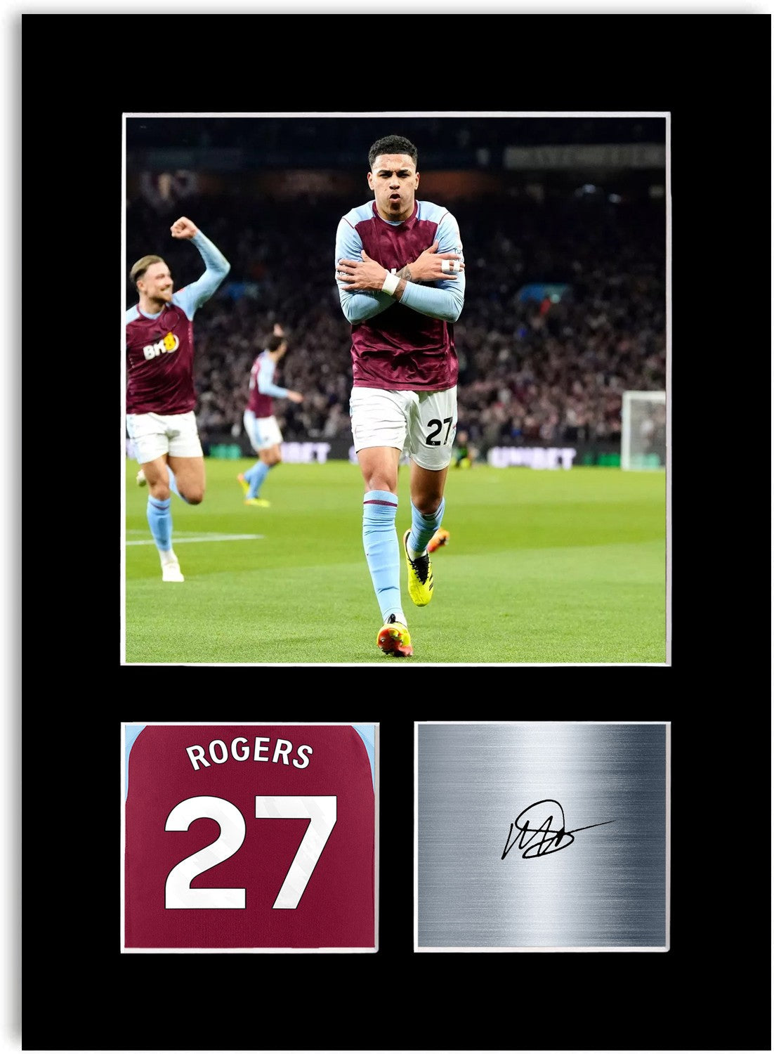 Morgan Rogers Football Player Poster Signed Photo Display Mount Print A4