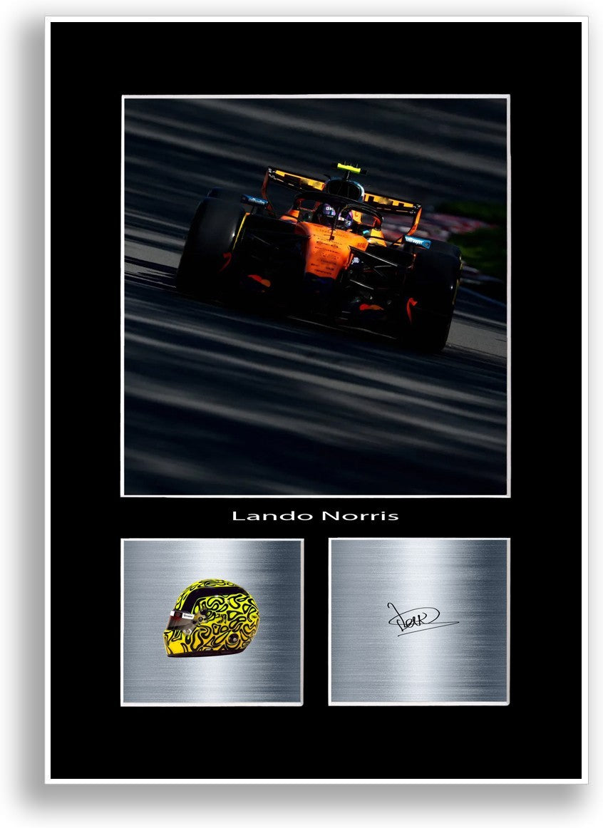 Lando Norris Driver Poster Signed A4 Print Wall Art Gift Idea for f1 Fans