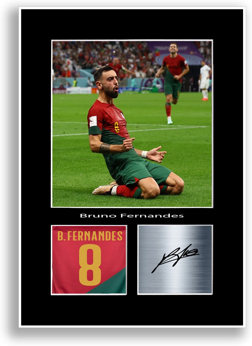 Bruno Fernandes Football Player Poster Signed Print A4 Photo Wall Art Gift Idea