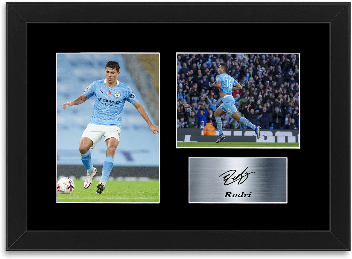 Rodri Rodrigo Man City Player A4 Signed Photo Display Mount Gift Framed Poster