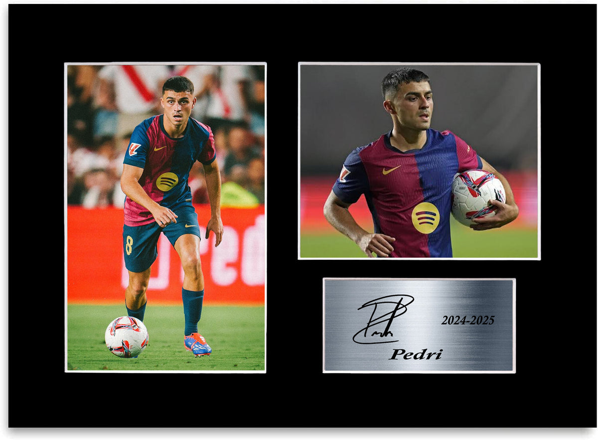 Pedri Football Player Barcelona mounted display by LJW Prints
