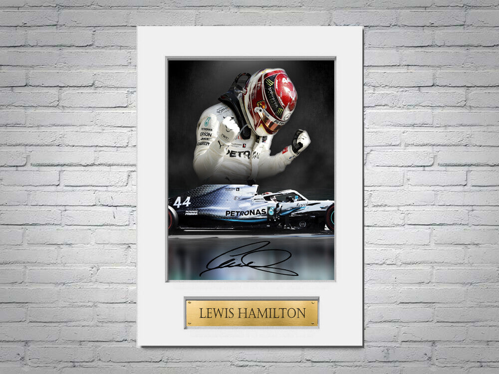 Lewis Hamilton F1 A4 Printed Signed Autograph Photo Display Mount Gift
