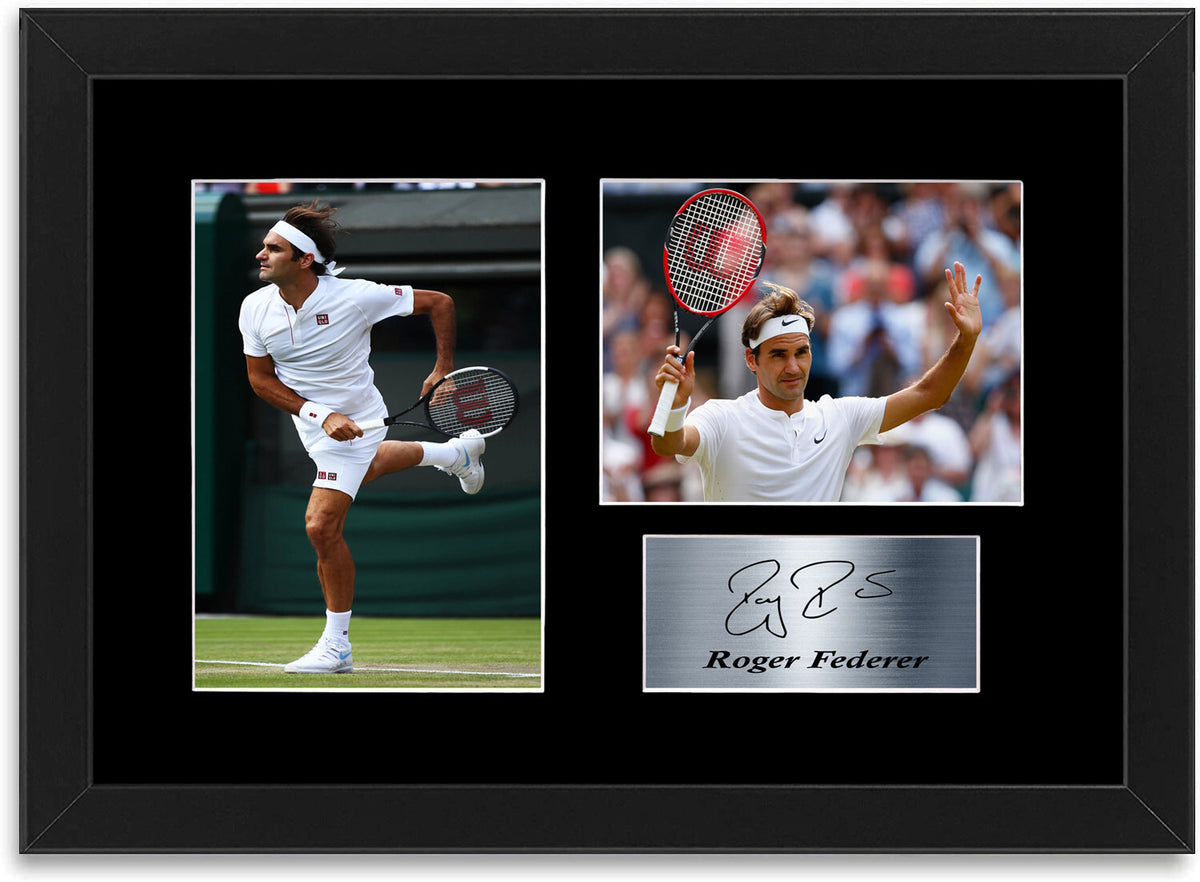 Roger Federer Tennis Printed Signed Autograph Photo Display Mount Gift A4 Framed