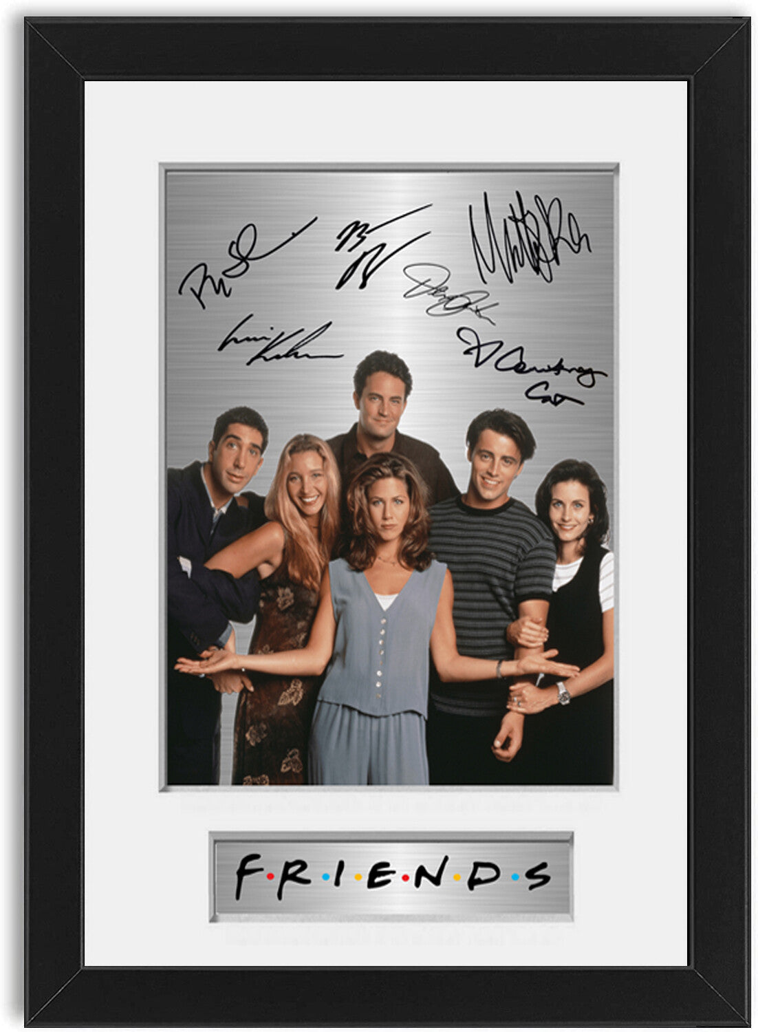 Friends Cast Signed Printed Photo Display Mounted Gifts A4 TV Show Framed