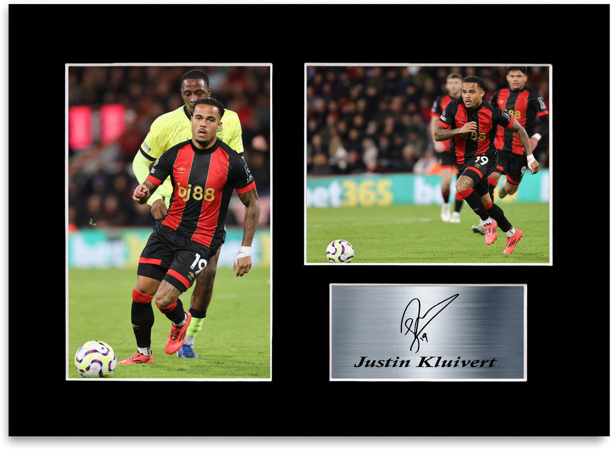 Justin Kluivert Bournemouth Player mounted display by LJW Prints