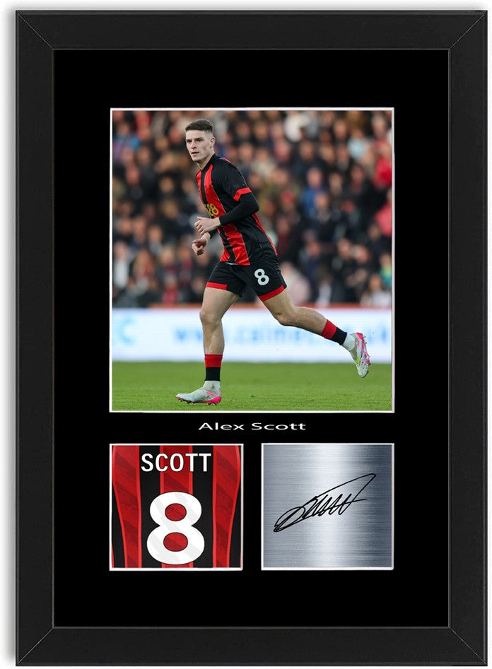 Alex Scott Football Player Poster Signed Print Photo A4 Wall Art Framed