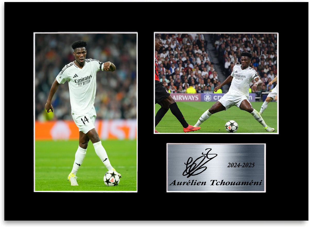 Aurelien Tchouameni Football Player mounted display by LJW Prints