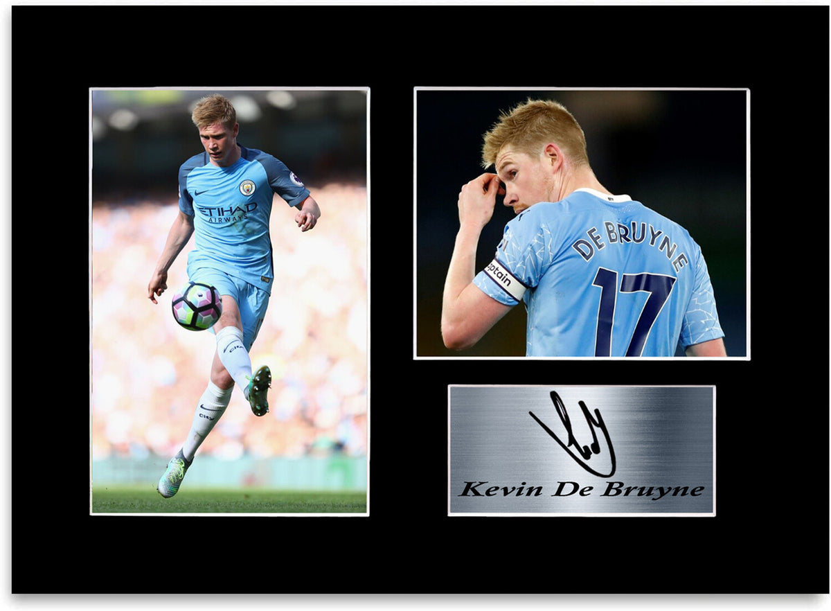 Kevin De Bruyne Man city Player Printed Signed Photo Display Mount Gift A4