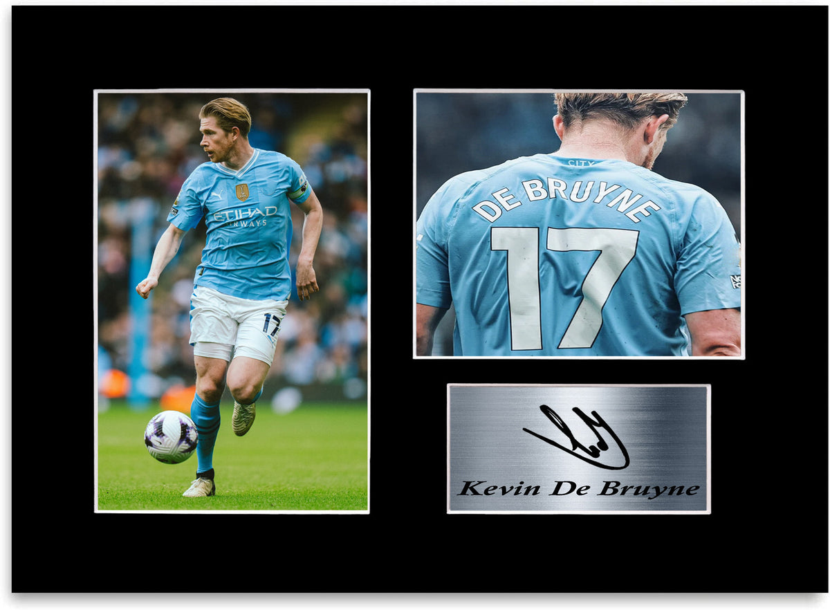 Kevin De Bruyne Man city Player mounted display by LJW Prints