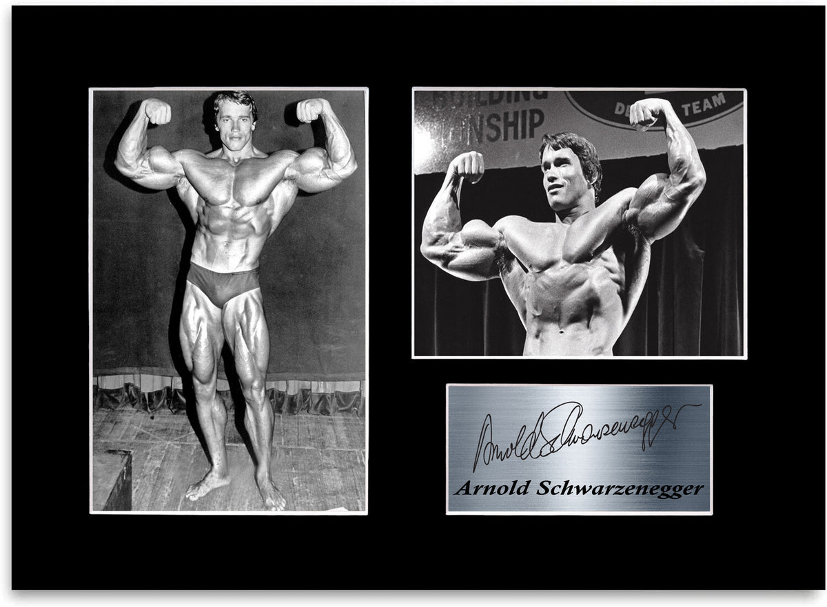 Arnold Schwarzenegger Signed Photo Display Mount A4 Bodybuilding Gym Poster