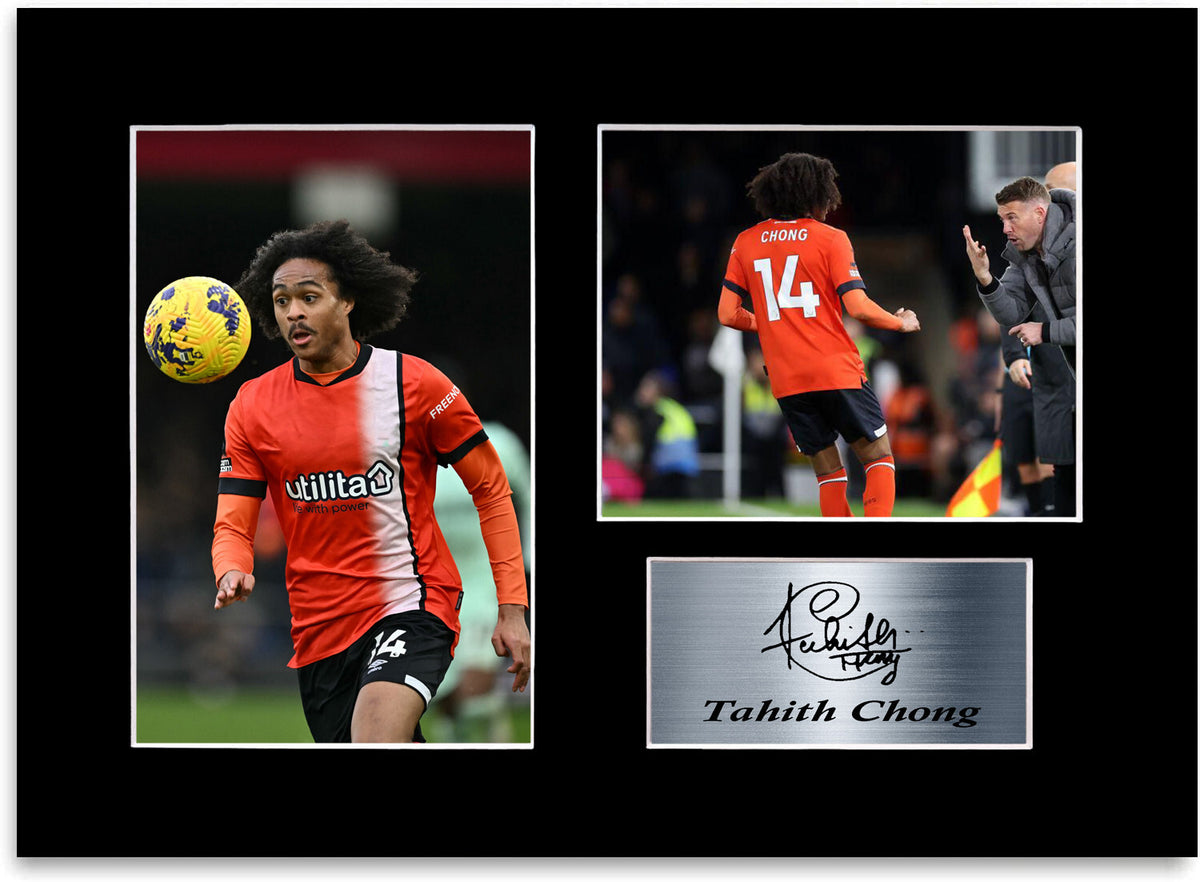 Tahith Chong Luton Player framed print by LJW Prints