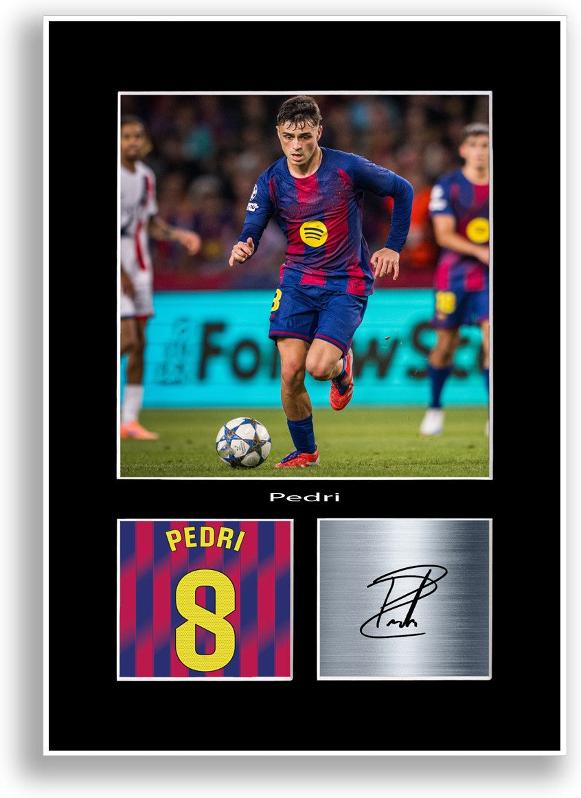 Pedri Football Player Poster Signed Print Photo A4 Wall Art Gift Idea