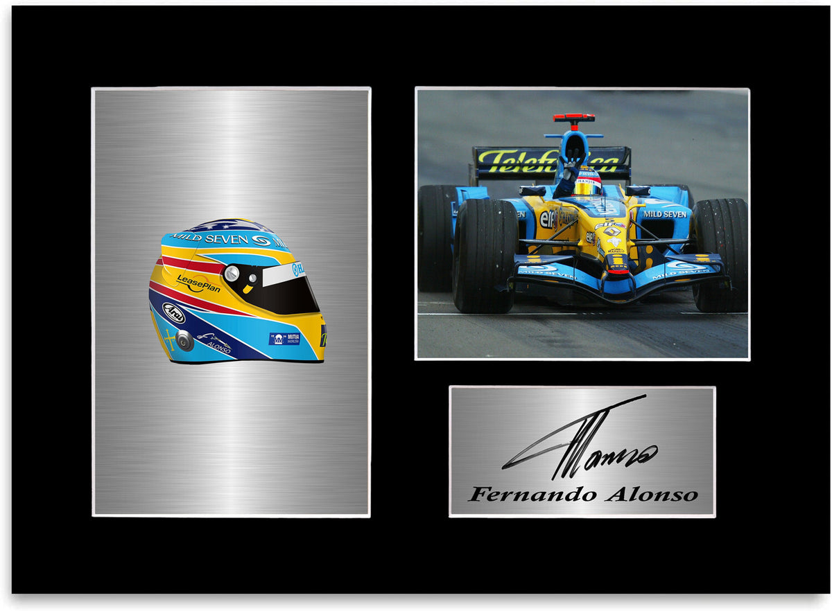 Fernando Alonso F1 World Champion 2005 2006 Car Signed Photo Display Mount A4