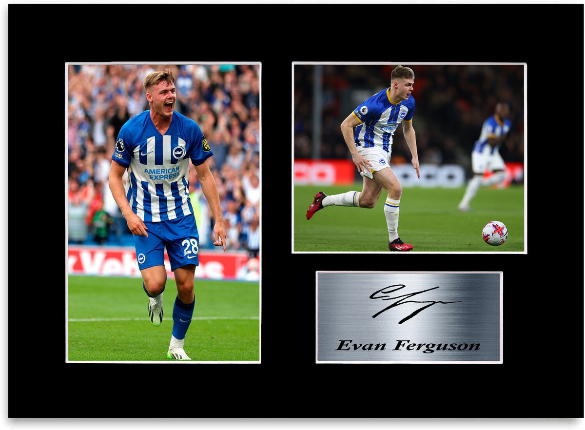 Evan Ferguson Brighton Player mounted display by LJW Prints