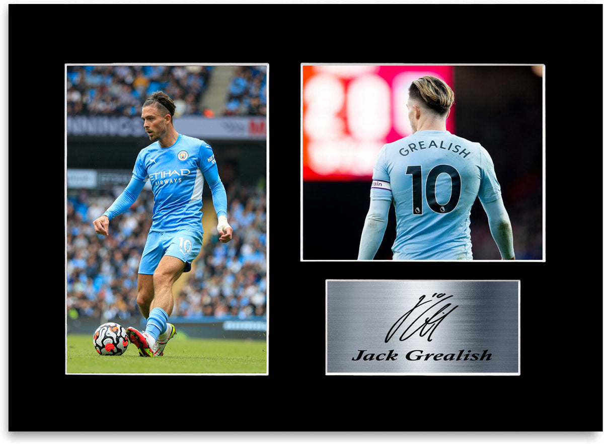 Jack Grealish Man City Player A4 Printed Signed Photo Display Mount Gift