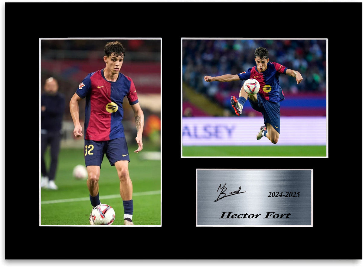 Hector Fort Football Player Barcelona mounted display by LJW Prints