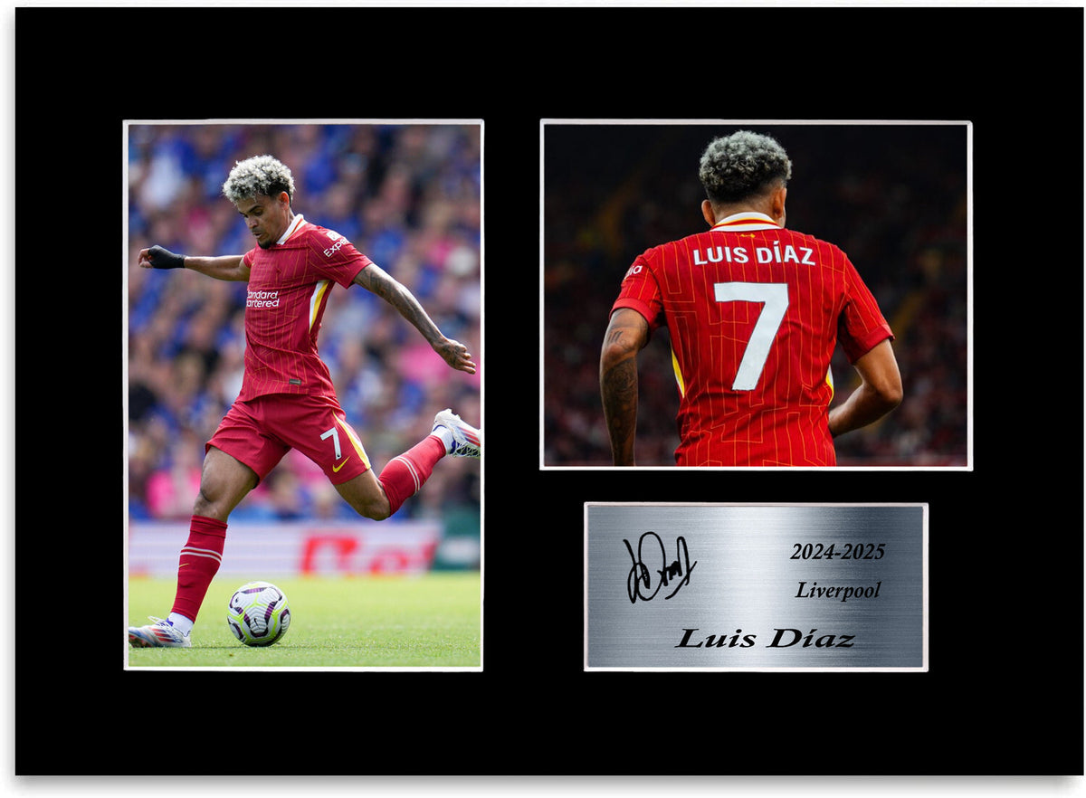 Luis diaz Liverpool Player mounted display by LJW Prints
