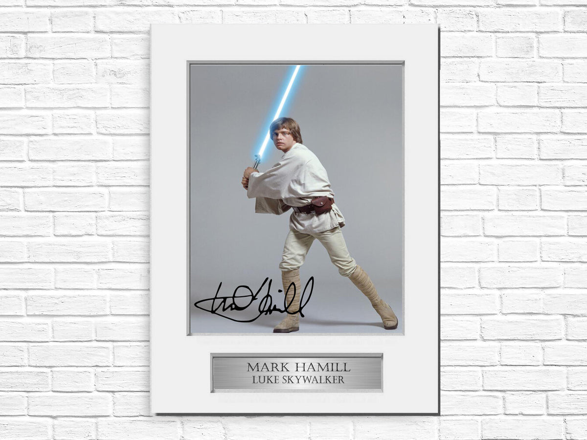 Mark Hamill Signed Photo Display Mount A4 Skywalker Gifts