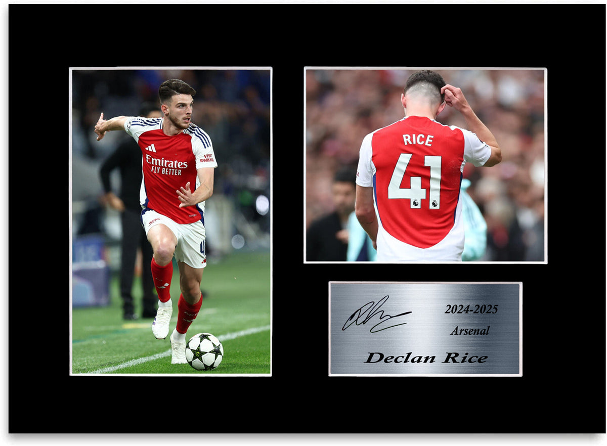 Declan Rice Arsenal Player Printed mounted display by LJW Prints