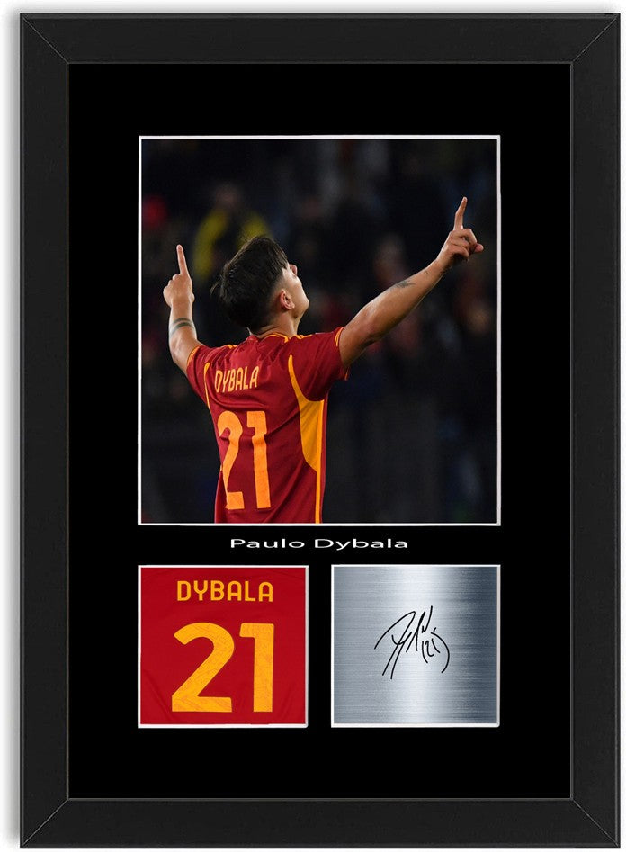 Paulo Dybala Football Player Poster Signed Print Photo A4 Wall Art Framed