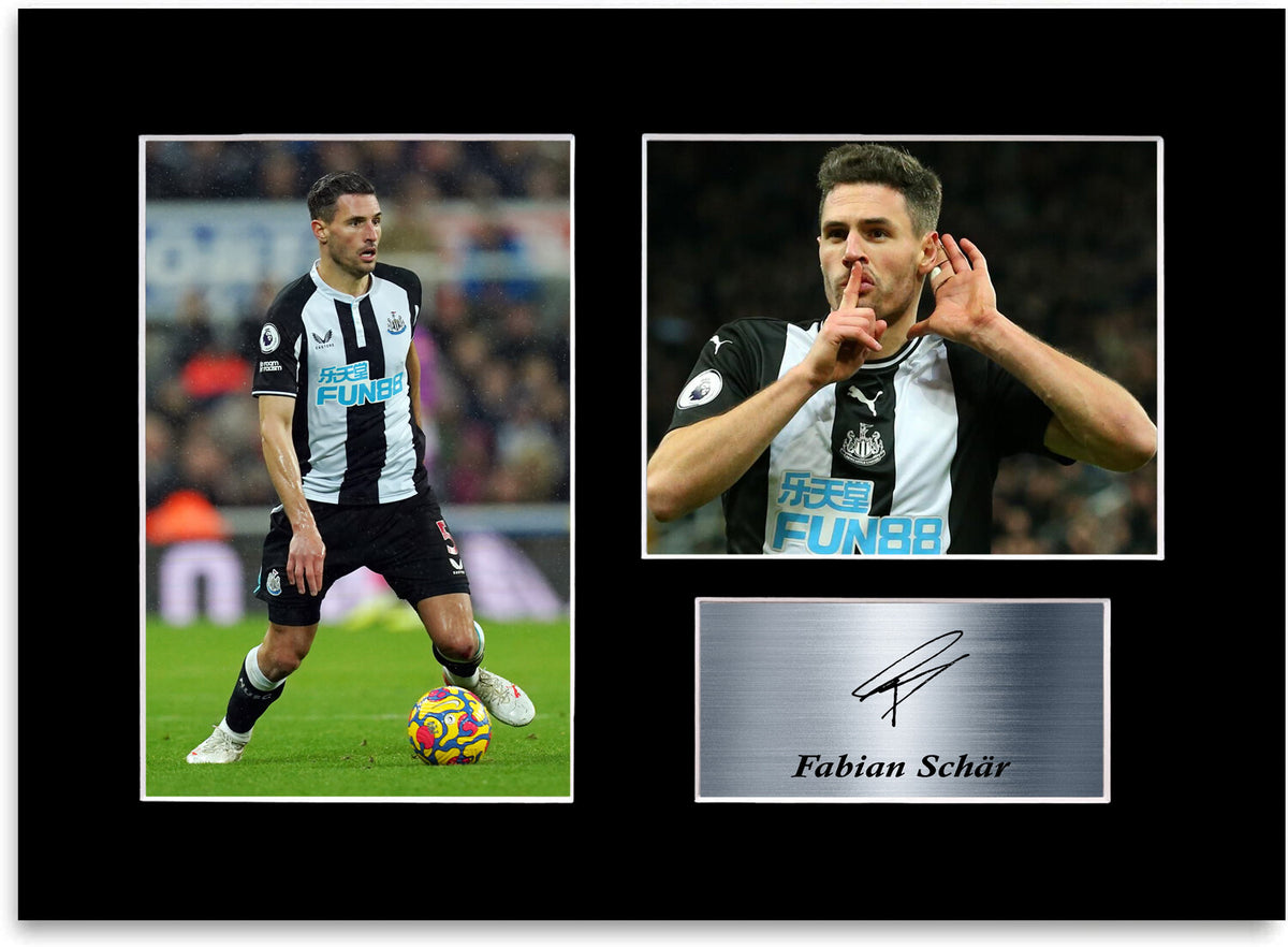 Fabian Schar Newcastle Poster Printed Signed Autograph Photo Display Mount A4