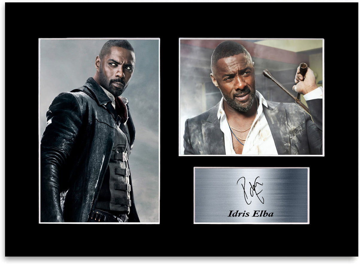 Idris Elba Printed Signed Autograph Photo Display Mount Gift Poster A4