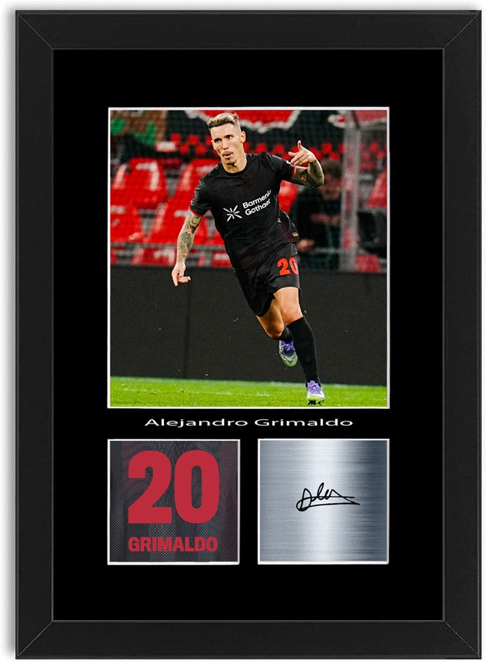 Alex Grimaldo Football Player Poster Signed Print Photo A4 Wall Art Framed