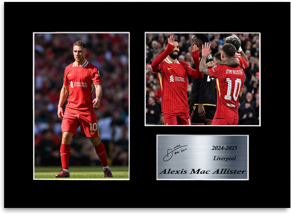 Alexis Mac Allister Liverpool Player mounted display by LJW Prints