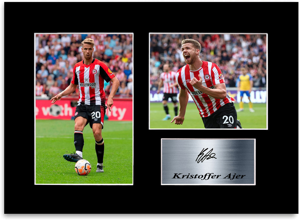 Kristoffer Ajer Brentford Player framed print by LJW Prints