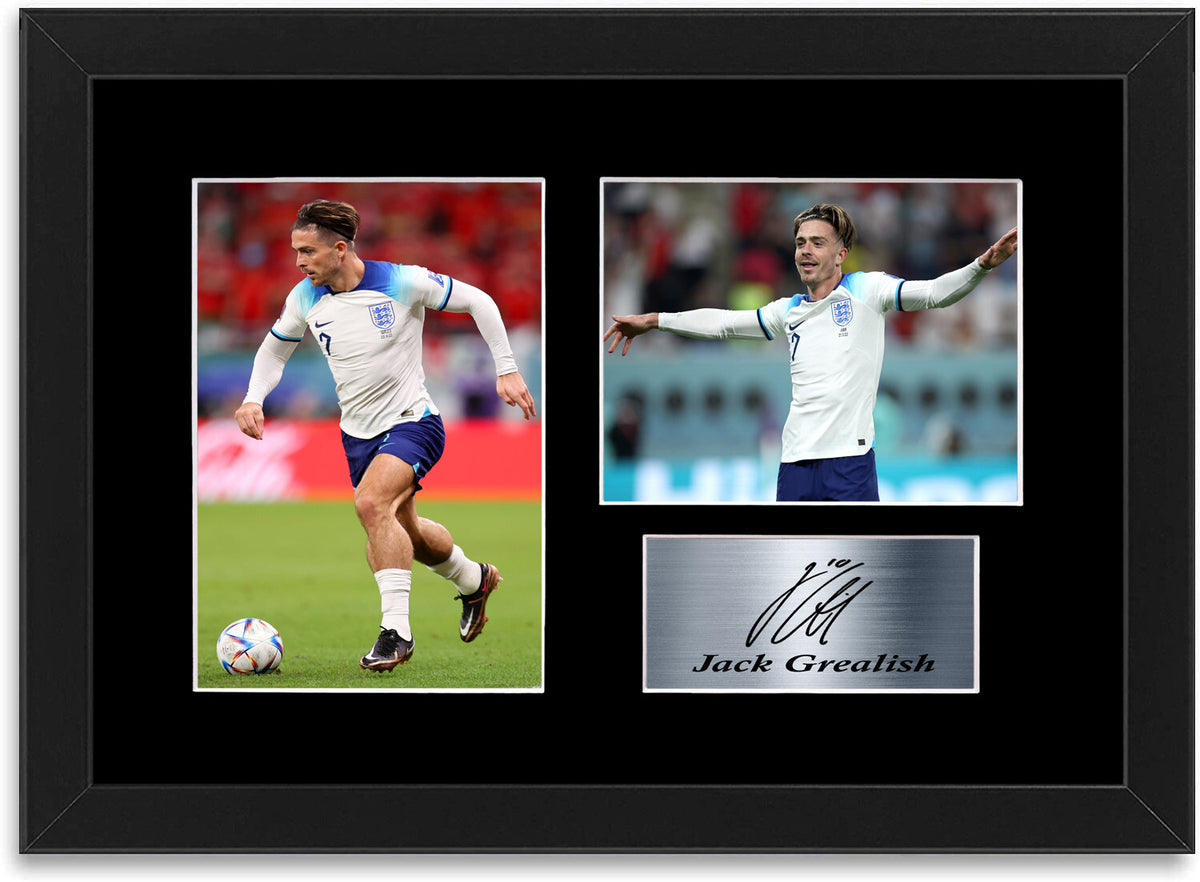 Jack Grealish England Player A4 Printed Signed Photo Display Mount Gift Framed