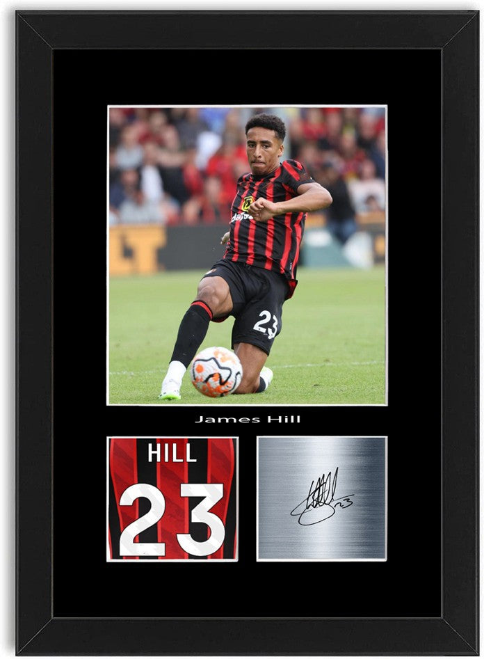 James Hill Football Player Poster Signed Print Photo A4 Wall Art Framed