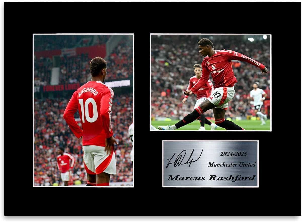 Marcus Rashford Man United Player mounted display by LJW Prints
