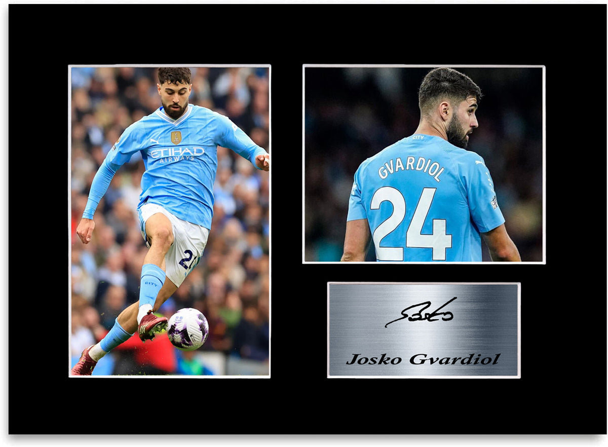 Josko Gvardiol Man city Player mounted display by LJW Prints