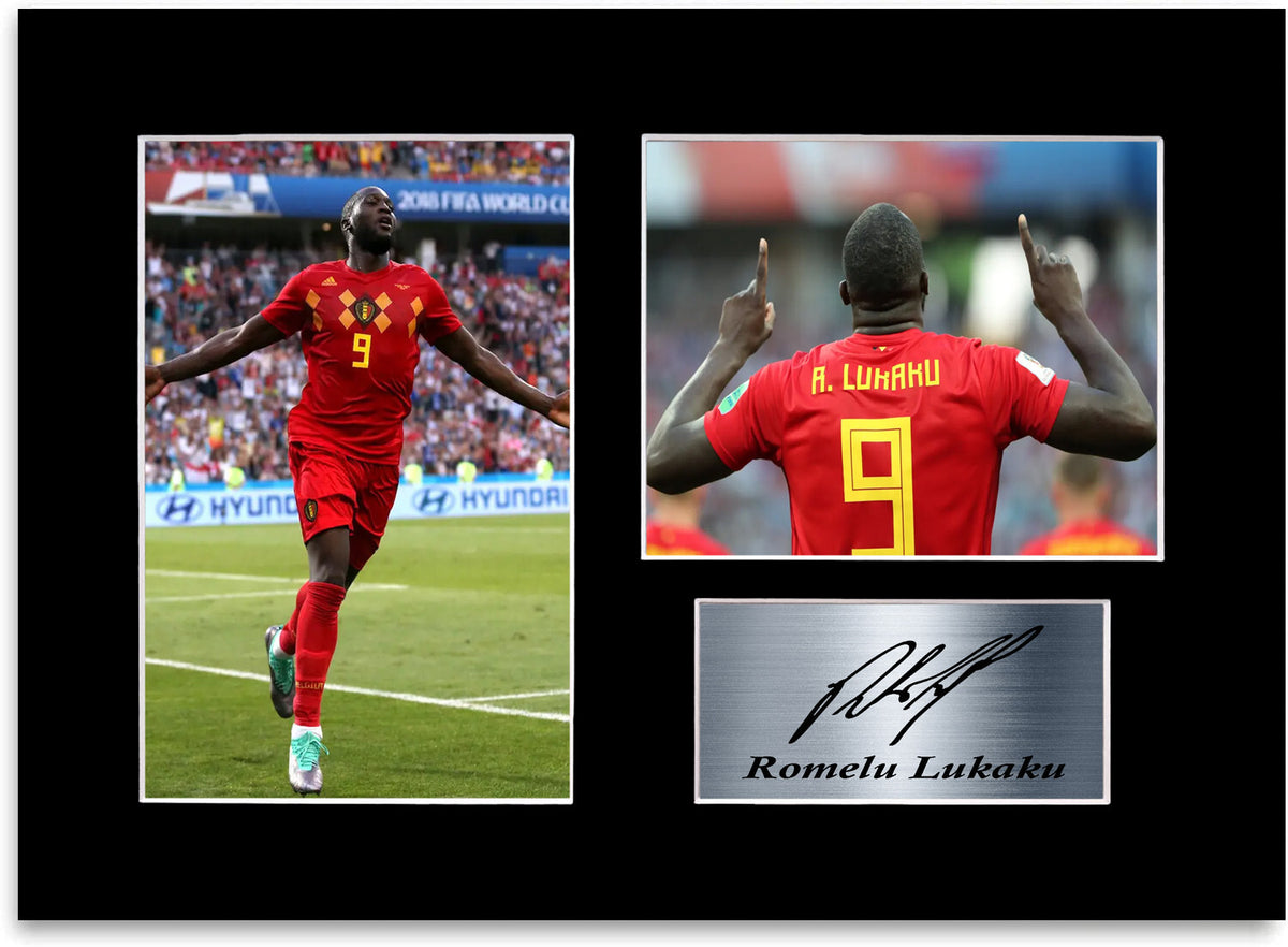 Romelu Lukaku Belgium Player Printed Signed Photo Display Mount A4 Poster