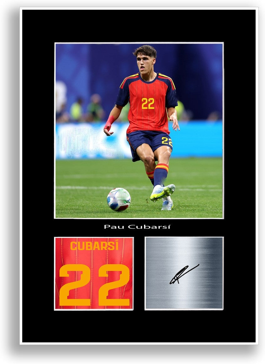 Pau Cubarsi Spain 2026 Football Poster Signed Print Photo Wall Art Gift Idea